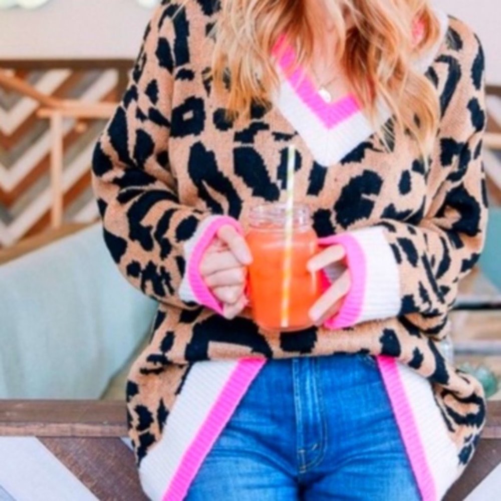 REIGN Animal Print Cozy & Comfy Sweater - Picture 3 of 7
